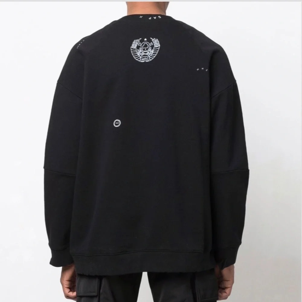 TTSWTRS  Logo Crew Neck Black Sweatshirt UNIFIT Distressed - Picture 3 of 11